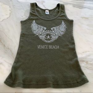 CHELONA ARMY GREEN STUDDED VENICE BEACH TANK MED